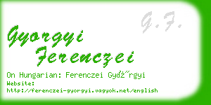 gyorgyi ferenczei business card